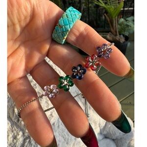 Multicolored Floral Charm Bracelet NEW